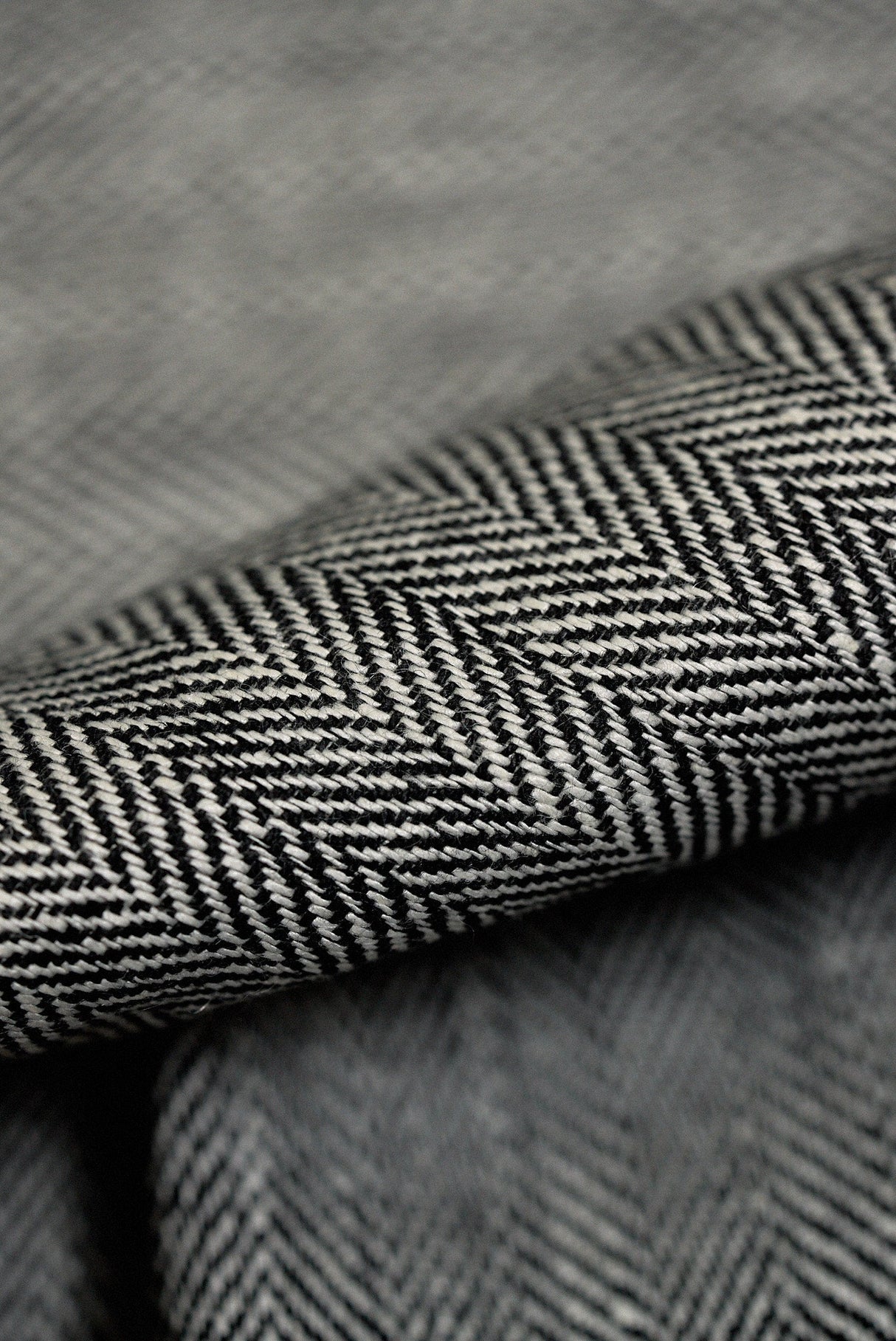 1 Yard Linen Novelty Herringbone Yarn Dyed Fabric Charcoal Color 54" Width