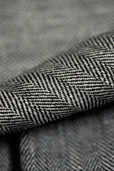 1 Yard Linen Novelty Herringbone Yarn Dyed Fabric Charcoal Color 54" Width