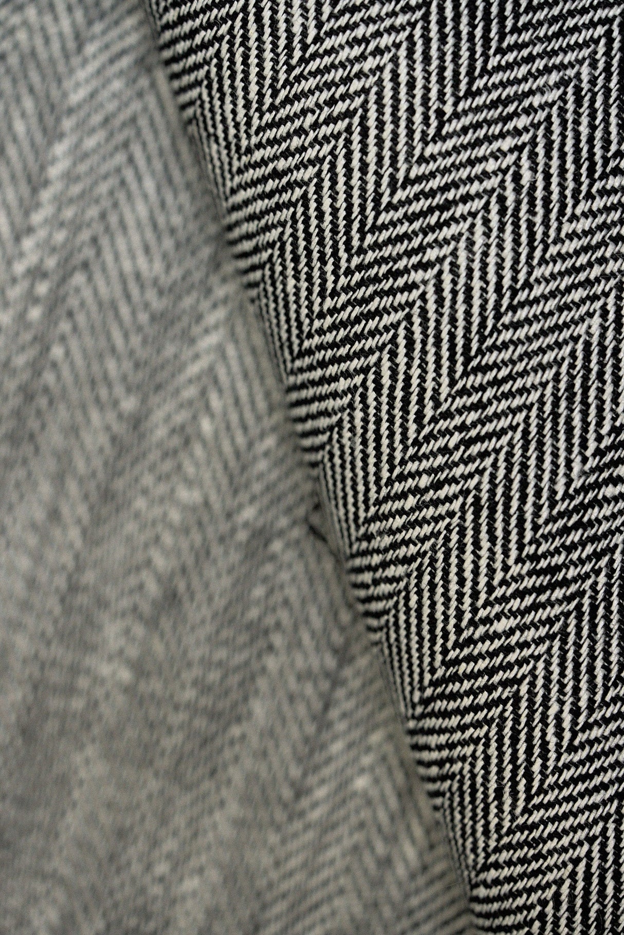 1 Yard Linen Novelty Herringbone Yarn Dyed Fabric Charcoal Color 54" Width