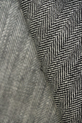 1 Yard Linen Novelty Herringbone Yarn Dyed Fabric Charcoal Color 54" Width
