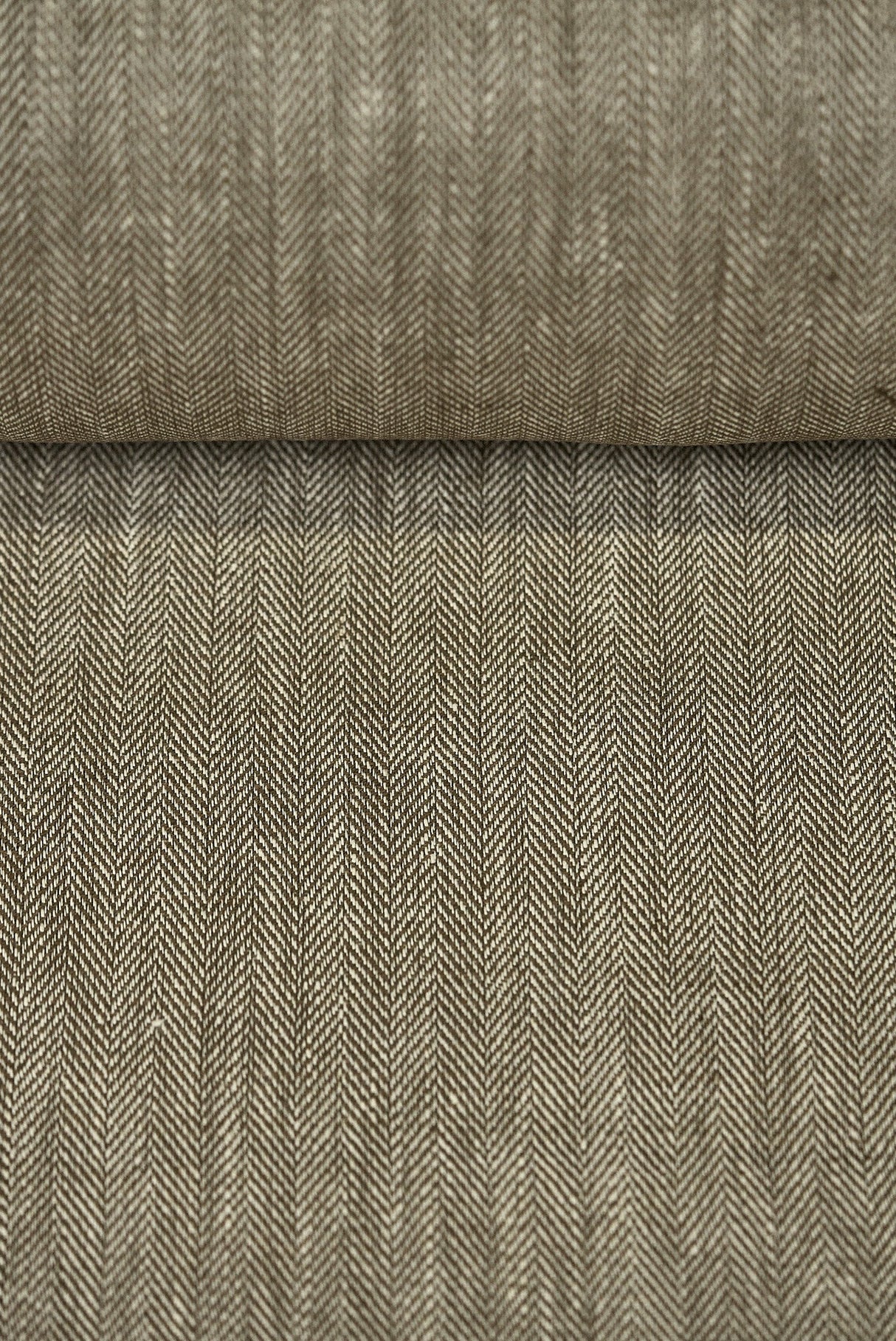 1 Yard Linen Novelty Herringbone Yarn Dyed Fabric Cocoa Color 54" Width