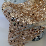 Beaded Sequined Lace Fabric on Polyester Net Mesh 53"