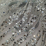 Beaded Sequined Lace Fabric