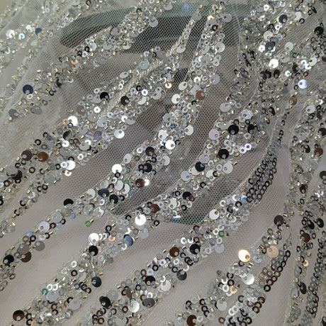 Beaded Sequined Lace Fabric