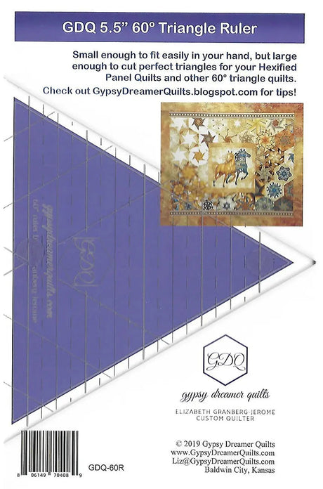 Plastic Quilting Triangle Ruler 5.5in 60 Degree