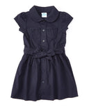 Girl Safari Uniform Dress - Girls Uniform Dress, Navy/Khaki, Button Closure, Removable Belt, Sizes 4-12