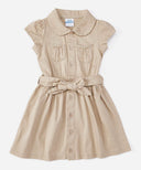 Girl Safari Uniform Dress - Girls Uniform Dress, Navy/Khaki, Button Closure, Removable Belt, Sizes 4-12