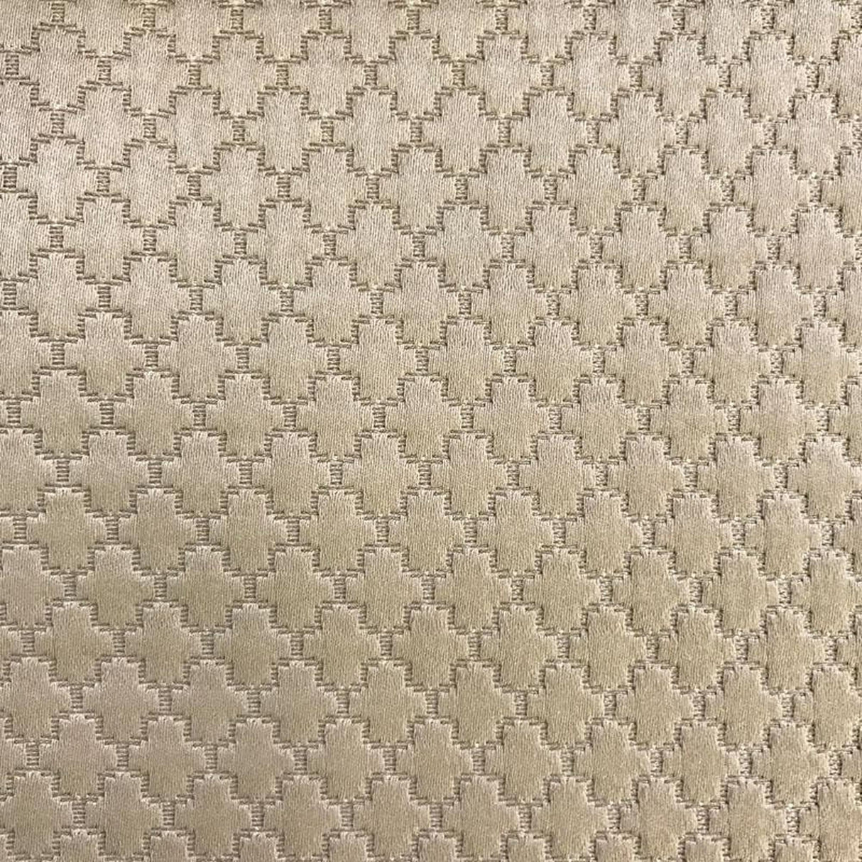 Geo Fabric Cotton Polyester Fabric - Embossed Geometric Design, Beige, 58" Width (1 Yard)
