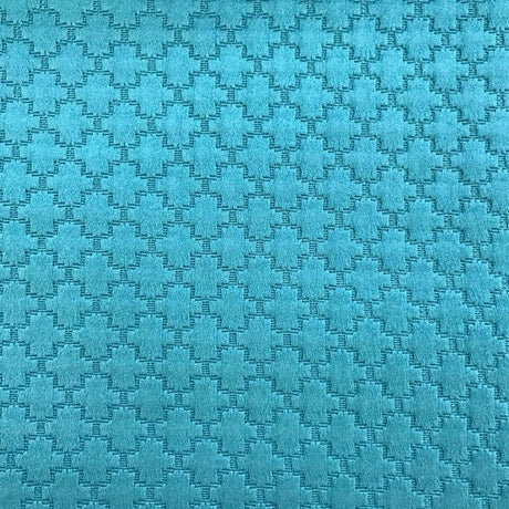 Geo Fabric Cotton Polyester Fabric - Embossed Geometric Design, Beige, 58" Width (1 Yard)