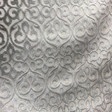 Georgia Damask Cut Velvet Fabric - Beige, Mimosa, Turquoise, Royal, Gray, 56" Width (1 Yard)