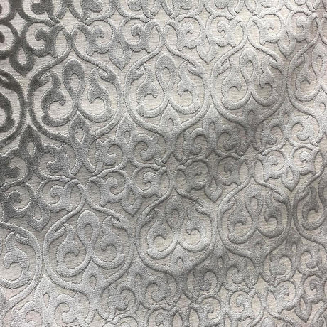 Georgia Damask Cut Velvet Fabric - Beige, Mimosa, Turquoise, Royal, Gray, 56" Width (1 Yard)