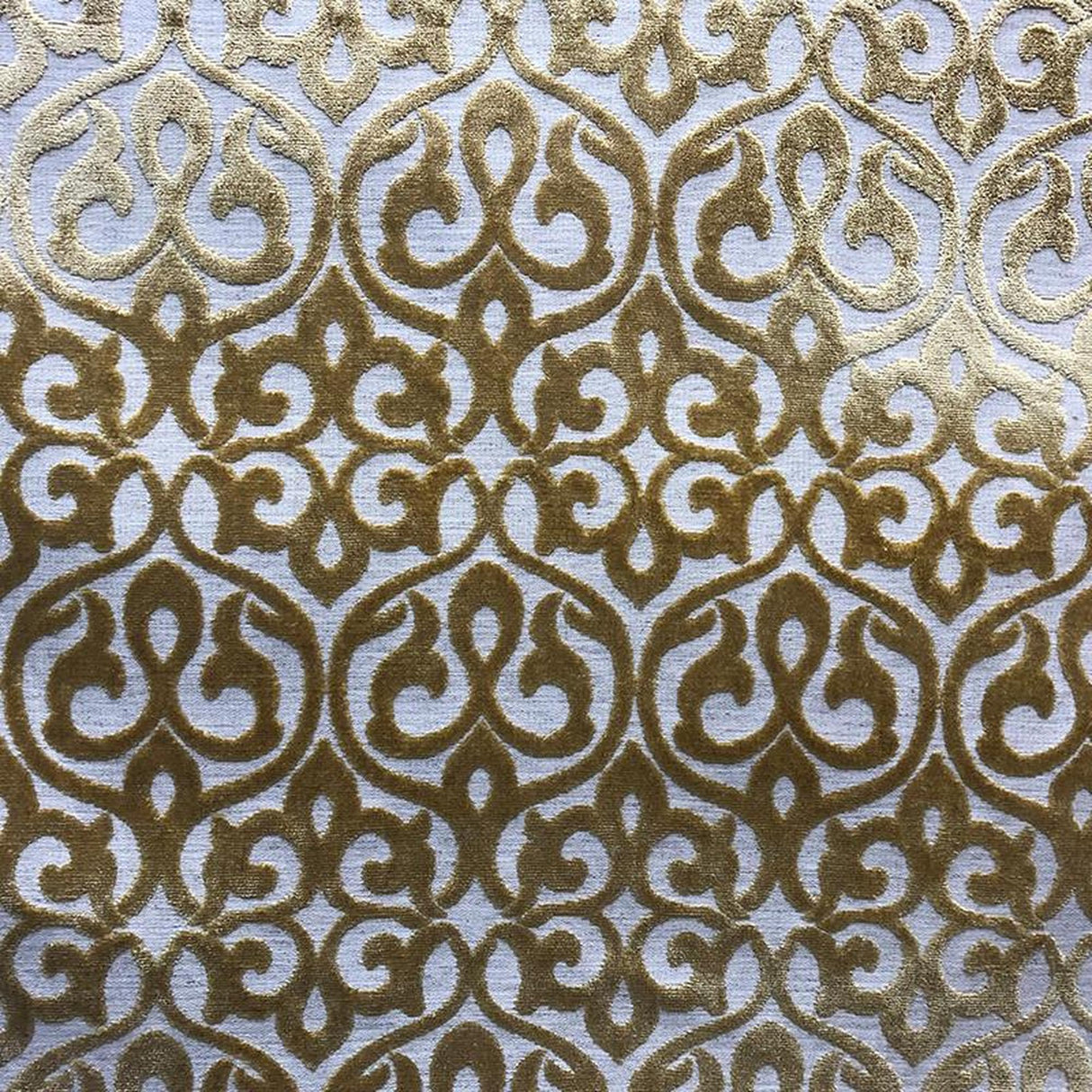 Georgia Damask Cut Velvet Fabric - Beige, Mimosa, Turquoise, Royal, Gray, 56" Width (1 Yard)