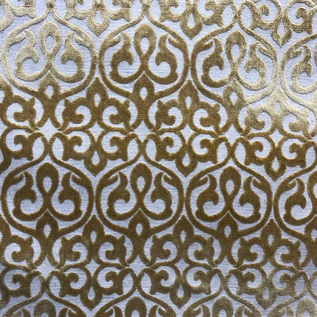 Georgia Damask Cut Velvet Fabric - Beige, Mimosa, Turquoise, Royal, Gray, 56" Width (1 Yard)