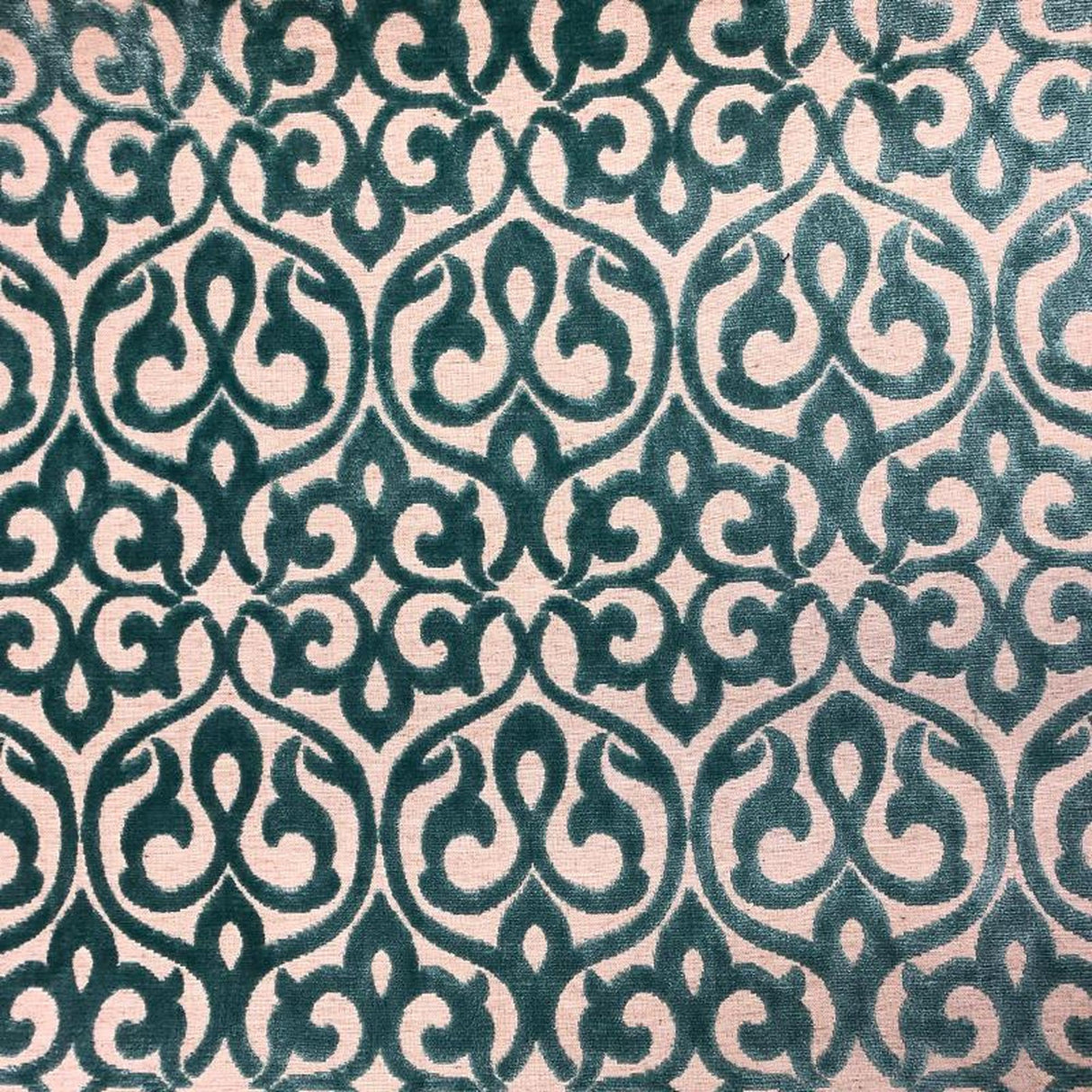 Georgia Damask Cut Velvet Fabric - Beige, Mimosa, Turquoise, Royal, Gray, 56" Width (1 Yard)