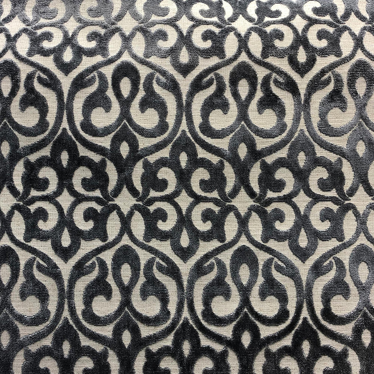 Georgia Damask Cut Velvet Fabric - Beige, Mimosa, Turquoise, Royal, Gray, 56" Width (1 Yard)
