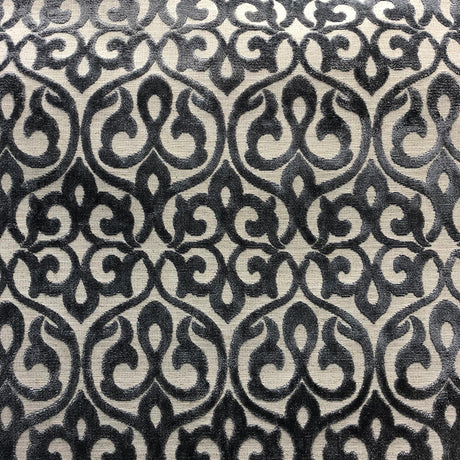 Georgia Damask Cut Velvet Fabric - Beige, Mimosa, Turquoise, Royal, Gray, 56" Width (1 Yard)