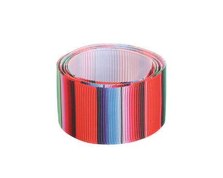 7/8" x 50 Yard Mexican Serape Rainbow Grosgrain Gift Ribbon - 1 Roll