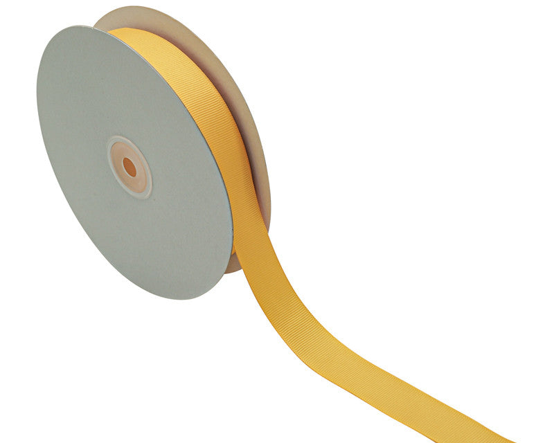 7/8"x 50 yards Gold Yellow Polyester Grosgrain Gift Ribbon - Pack of 10