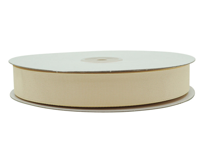 7/8"x 50 yards Ivory Polyester Grosgrain Gift Ribbon - Pack of 10