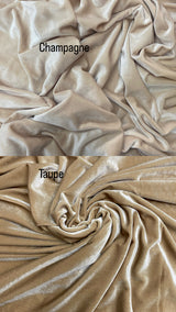 Champagne Stretch Velvet Fabric - Champagne, 58"-60" Width (1 Yard)
