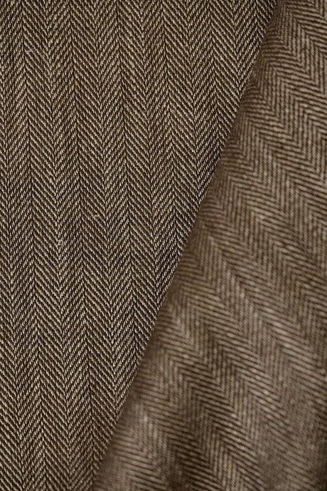 1 Yard Linen Novelty Herringbone Yarn Dyed Fabric Henna Color 54" Width
