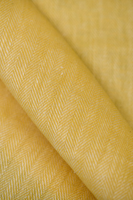 1 Yard Linen Novelty Herringbone Yarn Dyed Fabric Honey Color 54" Width
