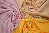 Gingham Seersucker 100 Percent Polyester Fabric - Yellow, Apricot, Pink Gingham Pattern, 57/59" Width (1 Yard)