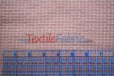 Gingham Seersucker 100 Percent Polyester Fabric - Yellow, Apricot, Pink Gingham Pattern, 57/59" Width (1 Yard)
