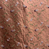 Giza Silk Fabric - Floral Embroidered, 54" Width (1 Yard)