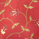 Giza Silk Fabric - Floral Embroidered, 54" Width (1 Yard)