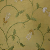 Giza Silk Fabric - Floral Embroidered, 54" Width (1 Yard)