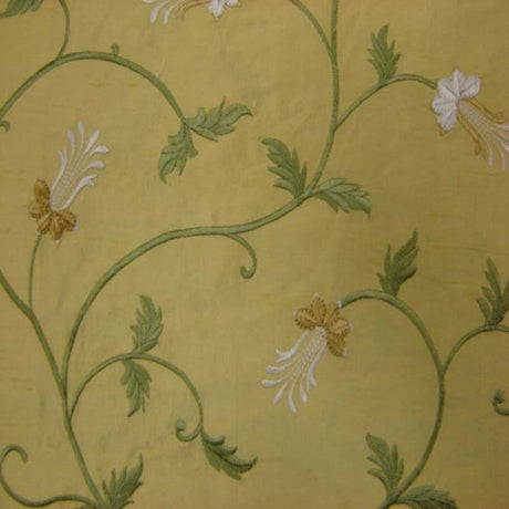 Giza Silk Fabric - Floral Embroidered, 54" Width (1 Yard)