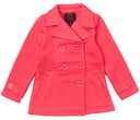 Girl Fleece Coat With Buttons Fleece Fabric - Double Breasted, Side Pockets, Lightweight, Multiple Colors, Sizes 2-XL (1 Piece)