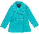 Girl Fleece Coat With Buttons Fleece Fabric - Double Breasted, Side Pockets, Lightweight, Multiple Colors, Sizes 2-XL (1 Piece)