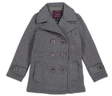Girl Fleece Coat With Buttons Fleece Fabric - Double Breasted, Side Pockets, Lightweight, Multiple Colors, Sizes 2-XL (1 Piece)