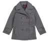 Girl's Grey Fleece Coat With Buttons Fleece Fabric - Grey, Double Breasted, Side Pockets (1 Piece)