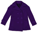 Girl Fleece Coat With Buttons Fleece Fabric - Double Breasted, Side Pockets, Lightweight, Multiple Colors, Sizes 2-XL (1 Piece)