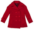 Girl's Red Fleece Coat With Buttons Fleece Fabric - Red, Double Breasted, Side Pockets (1 Piece)