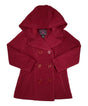 Girl Fleece Coat With Hood Fleece Fabric - Burgundy, Black, Navy, Red, Grey, Fushia, Hooded, Button Closure, Side Pockets (1 Piece)