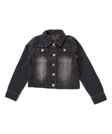 Girl Denim Jacket Cotton Fabric - Black Denim, Light Denim, Dark Denim, Button Pockets, Girls Jacket (1 Piece)