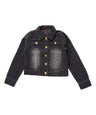Girl Denim Jacket Cotton Fabric - Black Denim, Light Denim, Dark Denim, Button Pockets, Girls Jacket (1 Piece)