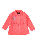 Girl Floral Embroidered Jacket - Floral Embroidered Jacket, Black, Peach, Red (1 Piece)