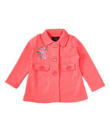 Girl Floral Embroidered Jacket - Floral Embroidered Jacket, Black, Peach, Red (1 Piece)