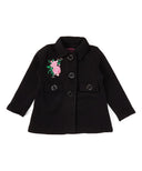 Girl Floral Embroidered Jacket - Floral Embroidered Jacket, Black, Peach, Red (1 Piece)