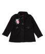 Girl Floral Embroidered Jacket - Floral Embroidered Jacket, Black, Peach, Red (1 Piece)