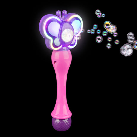 Light-Up Neon Butterfly Bubble Wand (1 PC)