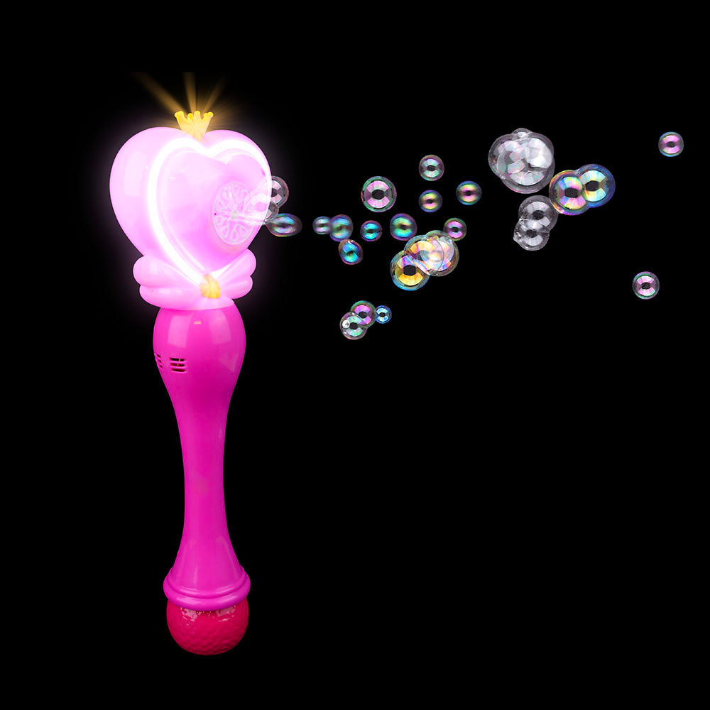 Light-Up Neon Heart Bubble Wand