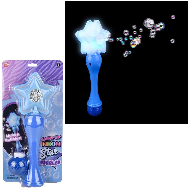 Light-Up Neon Star Bubble Wand (1 PC)