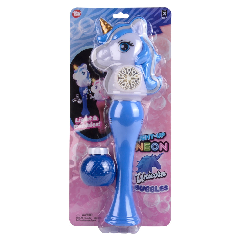Light-Up Neon Unicorn Bubble Wand (1 PC)