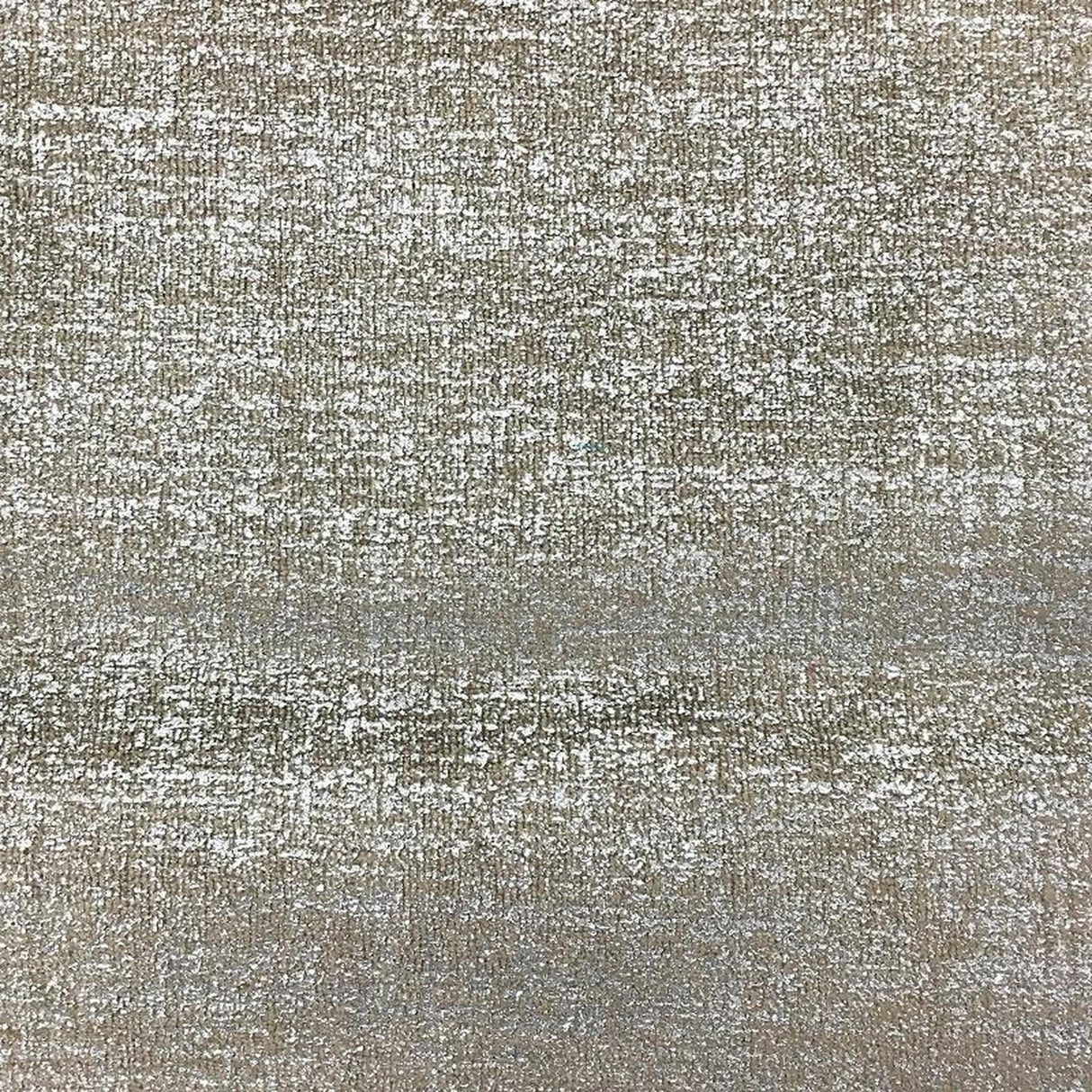 Glen Solid Metallic Velvet Fabric - White Solid Foil Print, 55" Width (1 Yard)